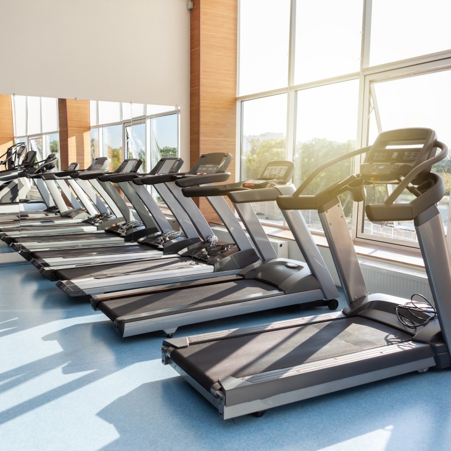 a gym with exercise equipment